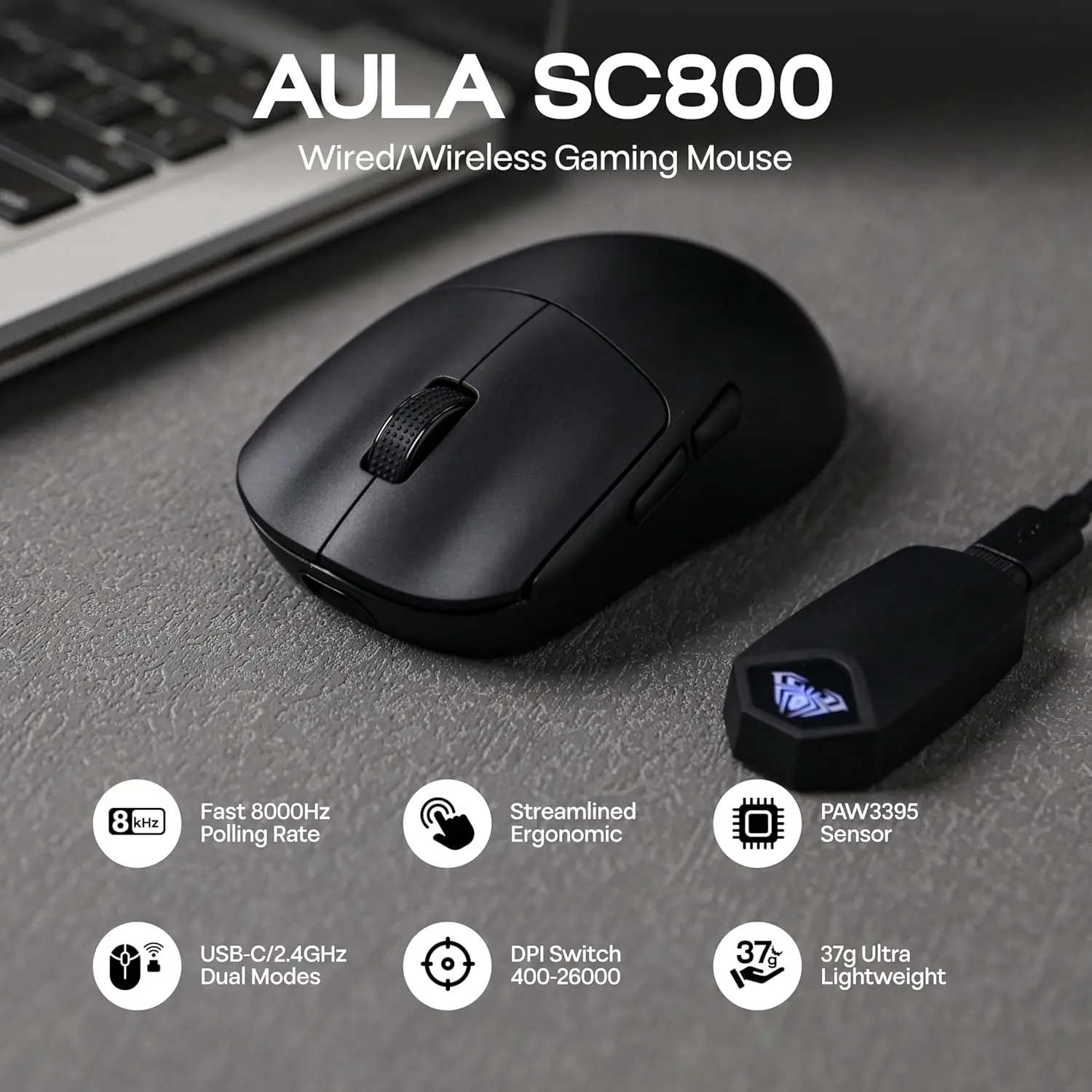 AULA SC800 Mouse Gaming USB-C  - Gaming Console Buttons ulasan dan harga